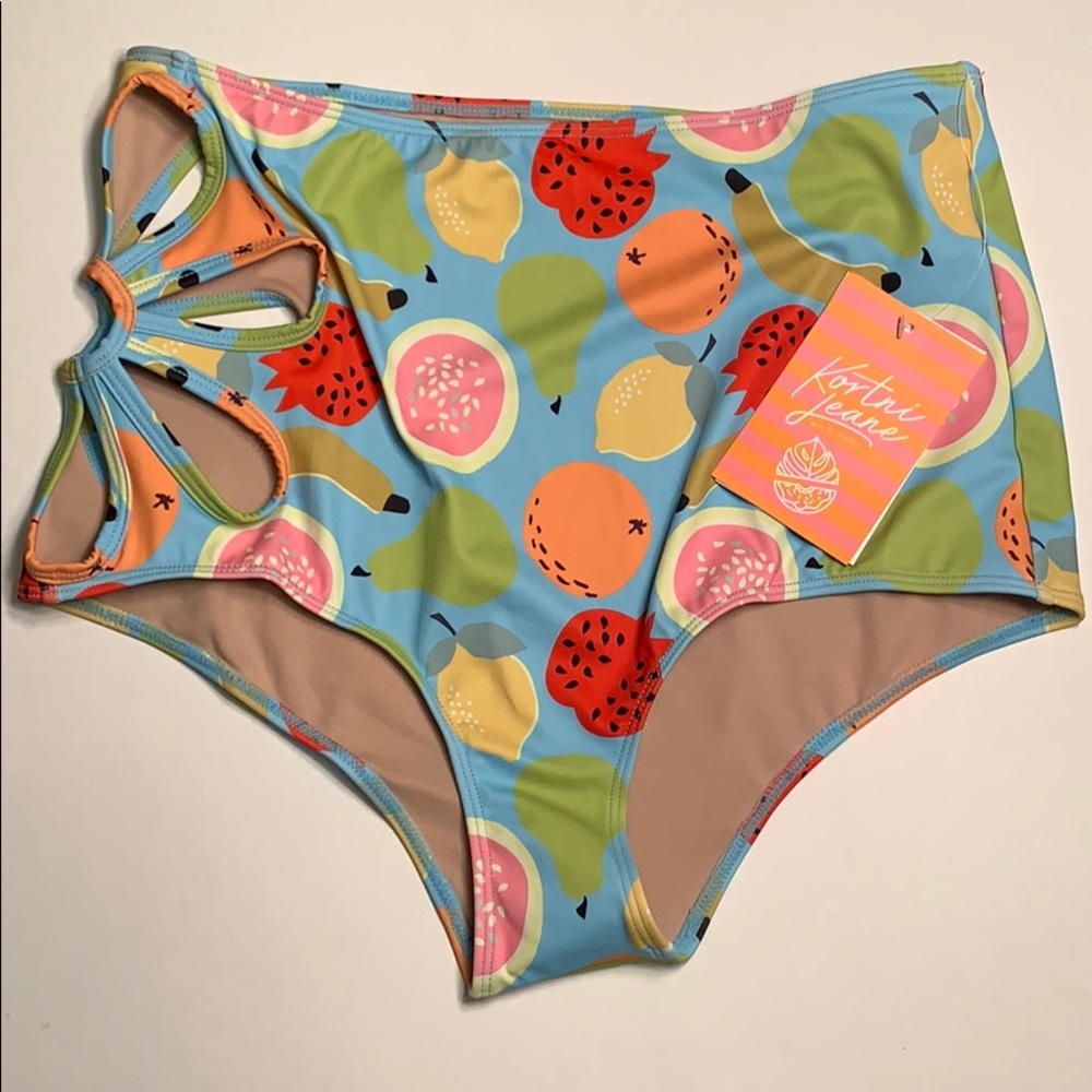 NWT L Fruit Salad KJ Floral cut out.
